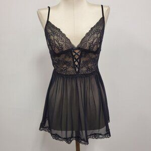 Adore Me Womens Lace Fairy Grunge Babydoll Cami Size S Black Whimsigoth Witchy